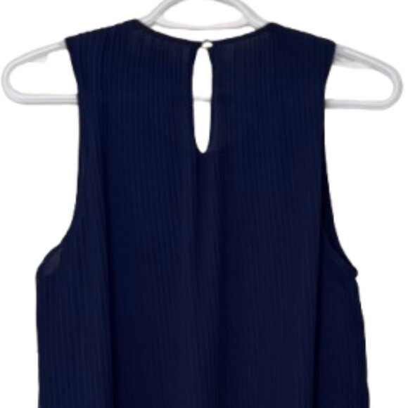 Zara navy blue pleated sleeveless tank top size XS - Picture 7 of 9